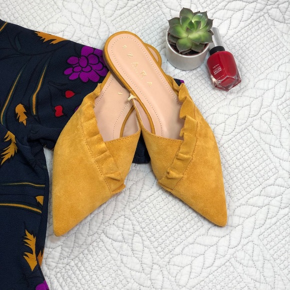 Zara Shoes - Zara Mustard Mules
